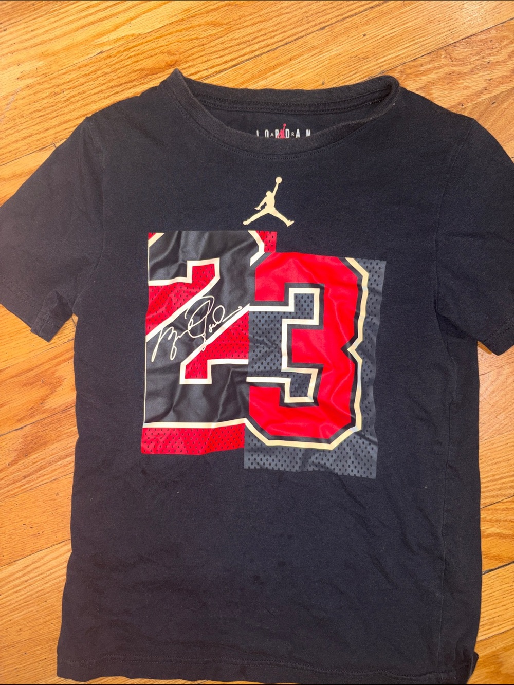 Jordan Boys' Black Tee with Red & Gold 23 Graphic